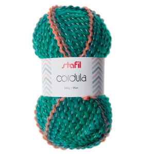 Cordula Yarn, Turquoise/orange 100gr / 95mtr