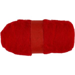 Gekaarde Wol 100gr Rood