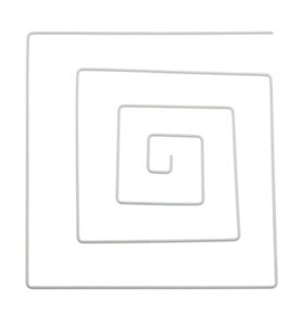 Metalen Draadvorm Square Spiral White, 25x23cm