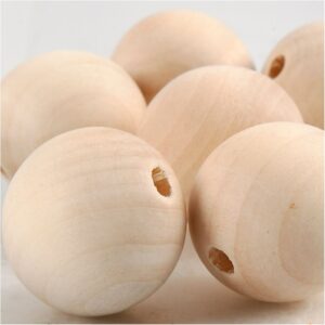 Naturel beuken met gat, naturel 4,0 cm  - 2 stuks