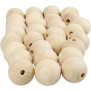 Naturel beuken met gat, naturel 2,5cm  - 18st stuks