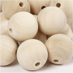 Naturel beuken met gat, naturel 3,0 cm  - 5 stuks
