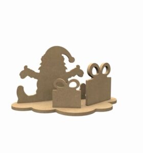 Gomille Mdf Figuren Kerstman Set 24x13 Cm