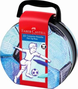 Viltstift Faber Castell Connector Koffer "voetbal" 33 Stuks