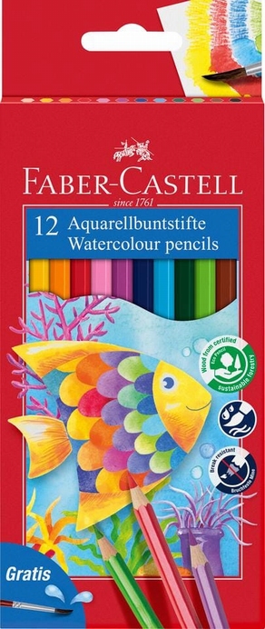Faber Castell Aquarelpotlood 12 Stuks + Penseel