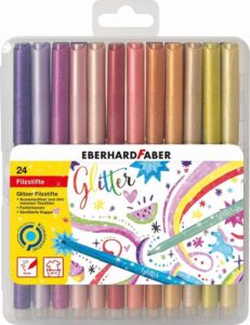 Eberhard Faber Glitter Viltstiften 24 Stuks