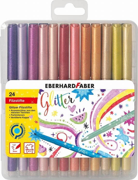 Eberhard Faber Glitter Viltstiften 24 Stuks