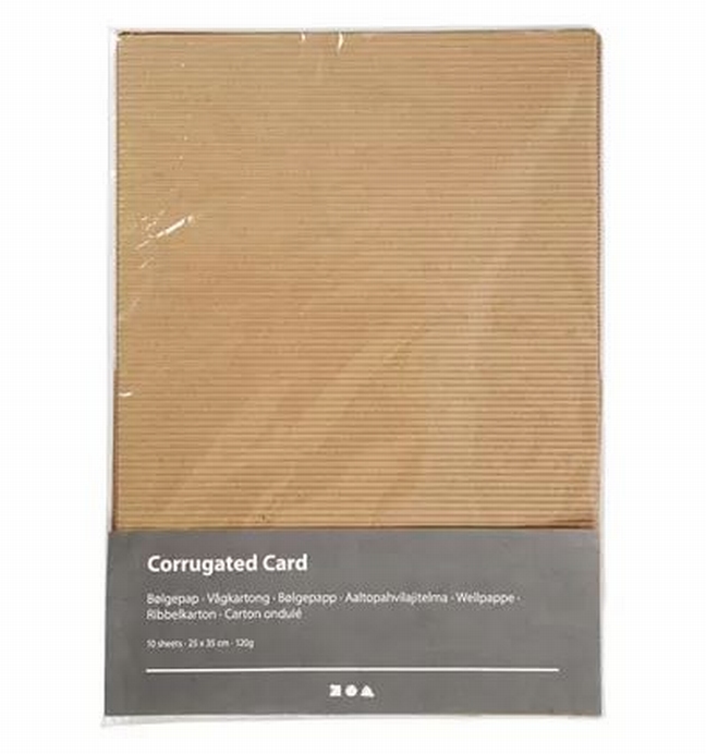 Ribbelkarton Bruin 25x35 Cm 10 Vel