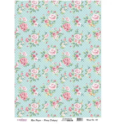 Cadence Rijst Decoupage Papier 112 30x42 Cm Bloemenpatroon