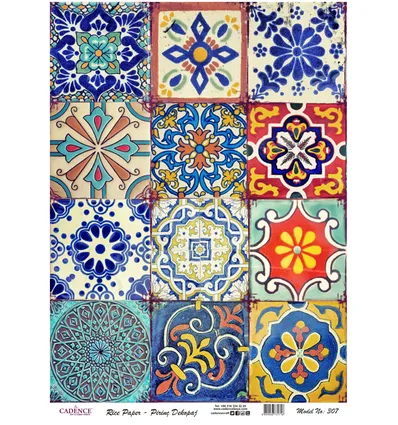 Cadence Rijst Decoupage Papier 307 30x42 Cm Mozaiek