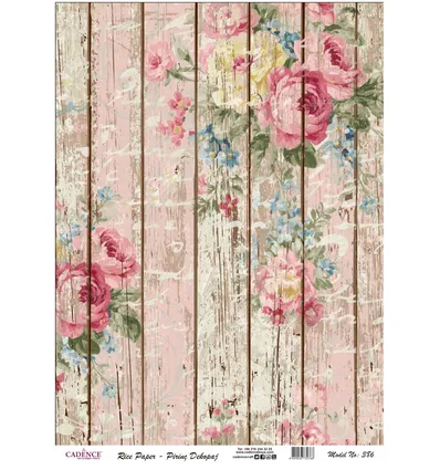 Cadence Rijst Decoupage Papier 386 30x42 Cm Vintage Hout