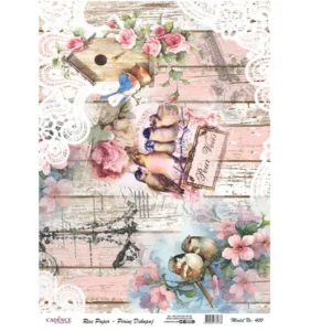 Cadence Rijst Decoupage Papier 400 30x42 Cm Musjes En Mezen