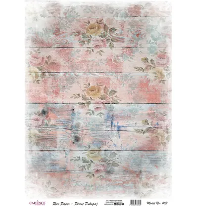 Cadence Rijst Decoupage Papier 403 30x42 Cm Rozen Hout