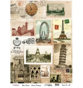 Cadence Rijst Decoupage Papier 45 30x42 Cm Wereldsteden