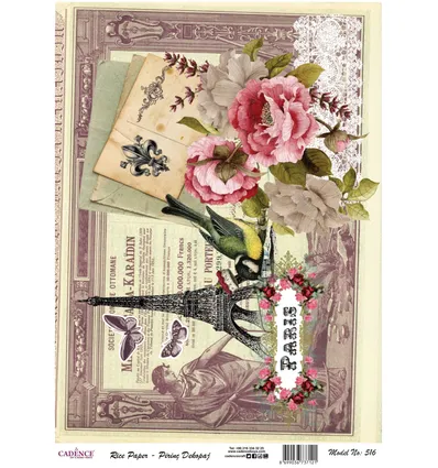 Cadence Rijst Decoupage Papier 516 30x42 Cm Parijs