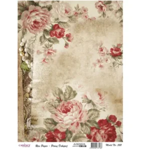 Cadence Rijst Decoupage Papier 522 30x42 Cm Sepia Rozen