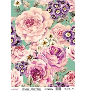 Cadence Rijst Decoupage Papier 744 30x42 Cm Aquarel Bloemen