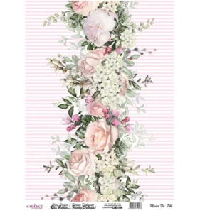 Cadence Rijst Decoupage Papier 746 30x42 Cm Bloemenstrook
