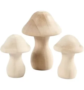 Houten Paddestoelen 4,5 6,5 Cm 3 Stuks