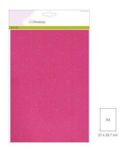 Craftemotions Glitterkarton 5 Vel Neon Roze +/ 29x21cm 220g
