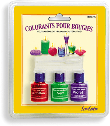 Sentosphère Kaarsen Kleurstof Paars Groen Oranje