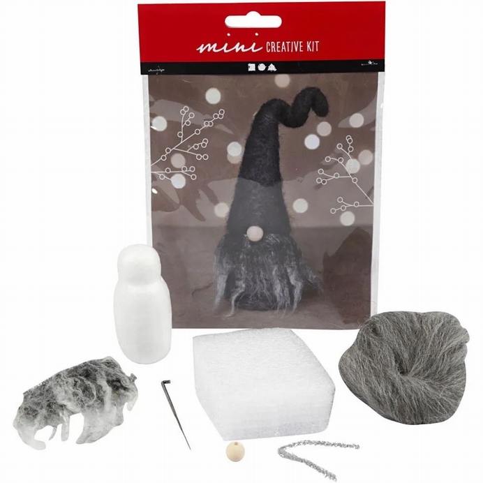 Mini Creative Kit Kerstkabouter Grijs 13 Cm