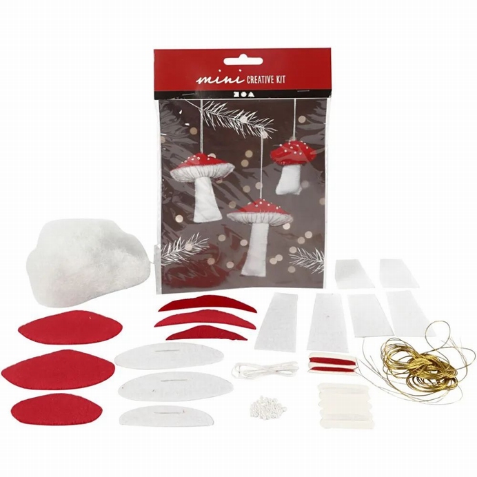 Mini Creative Kit, Paddenstoel, H: 6,5+8+10 Cm 3 Stuks