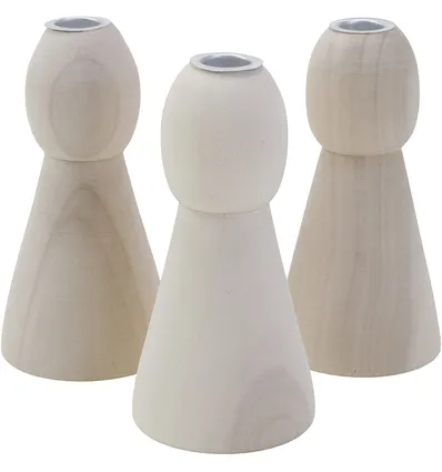 Houten Kandelaar Conisch 9,5 Cm