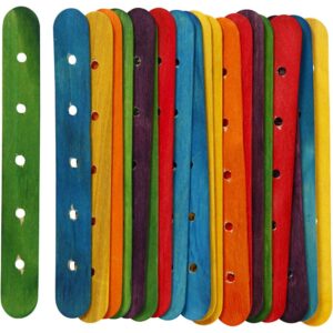 Constructiestokjes, L: 15 Cm, B: 1,8 Cm, Gatgrootte 4 Mm,