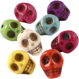 Howlite Skull 12 Mm Gatgr. 1,5mm Sterke Kleuren 8 St