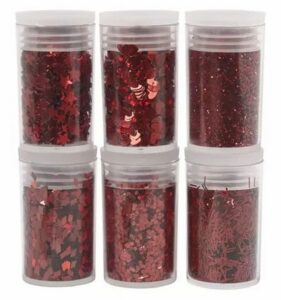 Glitter En Pailletten Set Rood 6x5 Gr