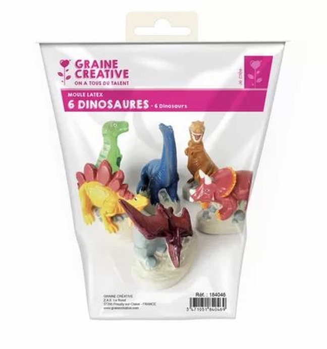Latex Gietmal Dinosaurus Set 6 Stuks