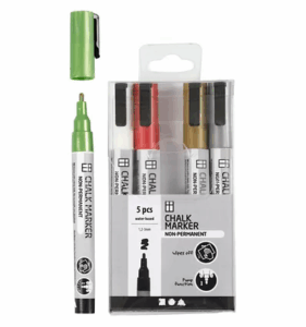 Chalk Markers Set 1,2 3 Mm Metallic Kleuren 5 Stuks