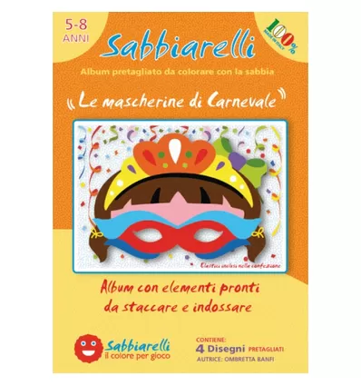 Sabbiarelli Zandschilderen Album Maskers 4 Stuks