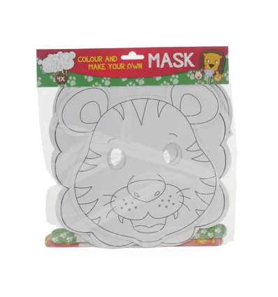 Kartonnen Maskers Jungle Dieren 4 Stuks