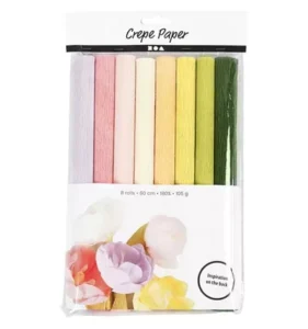Crepepapier Pastel Tinten 8 Stuks 25x60 Cm