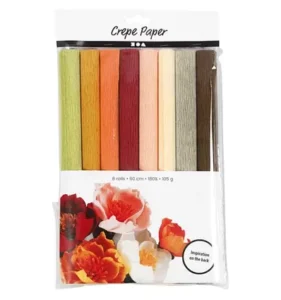Crepepapier Warme Tinten 8 Stuks 25x60 Cm