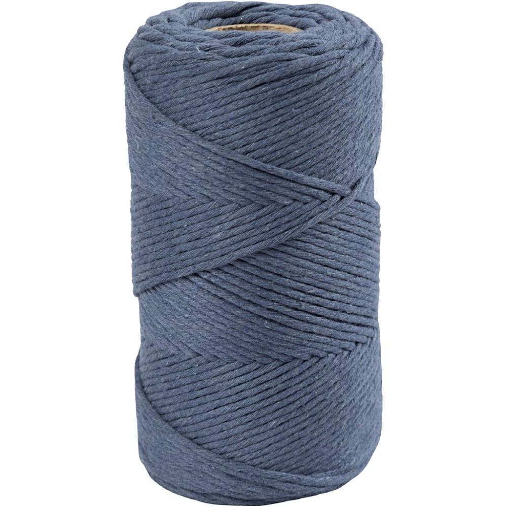 Macramé Koord 1 Rol, 330 Gr, L: 198 M, D 2 Mm Blauw
