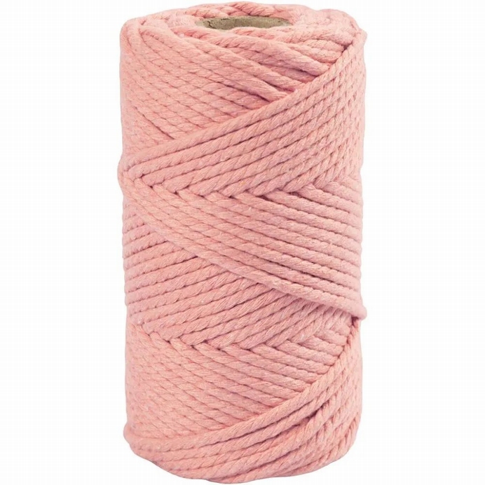 Macrame Koord L: 55m D: 4mm Roze