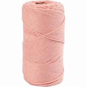 Macramé Koord 1 Rol, 330 Gr, L: 198 M, D 2 Mm Roze
