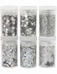 Glitter En Pailletten Set Zilver 6x5 Gr