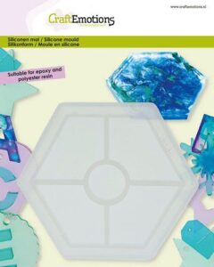 Craftemotions Siliconen Mal Onderzetter Zeshoek 12cm (02 23)