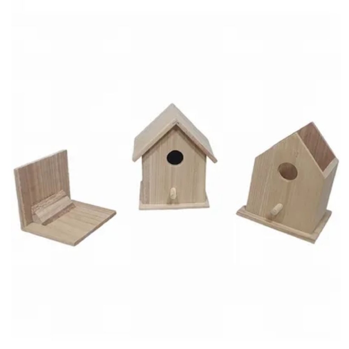 Houten Vogelhuisje Vierkant Afneembaar Dak 14x11x17 Cm