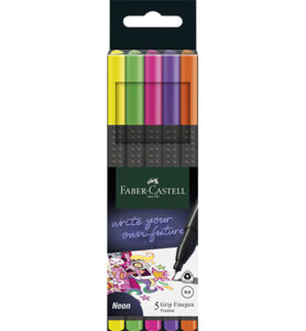 Faber Castell Fineliner Grip, Neon Assorti 0,4mm