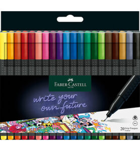Faber Castell Fineliner Grip, Assorti 20 Stuks 0,4mm