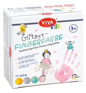 Viva Kids Vingerverf Glitter Set – 4x 100 Ml
