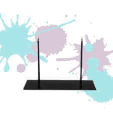 Metal Stand Black/ Sokkel Zwart 30x10 Cm 2 Pins Powertex