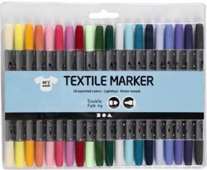 Textielstiften Secundaire en pastelkleuren  - 20 stuks