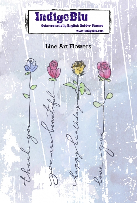 Indigoblu Stempel A6 Line Art Flowers