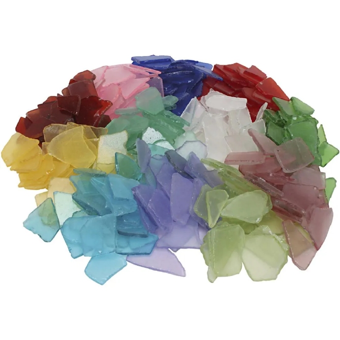 Glasmozaiëk 5 45mm Pasteltinten Getrommeld Glas Doos 3kg